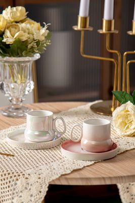 Luxury Thin Porcelain Ceramic Coffee Cup and Saucer Set Perfect for Business Gifts